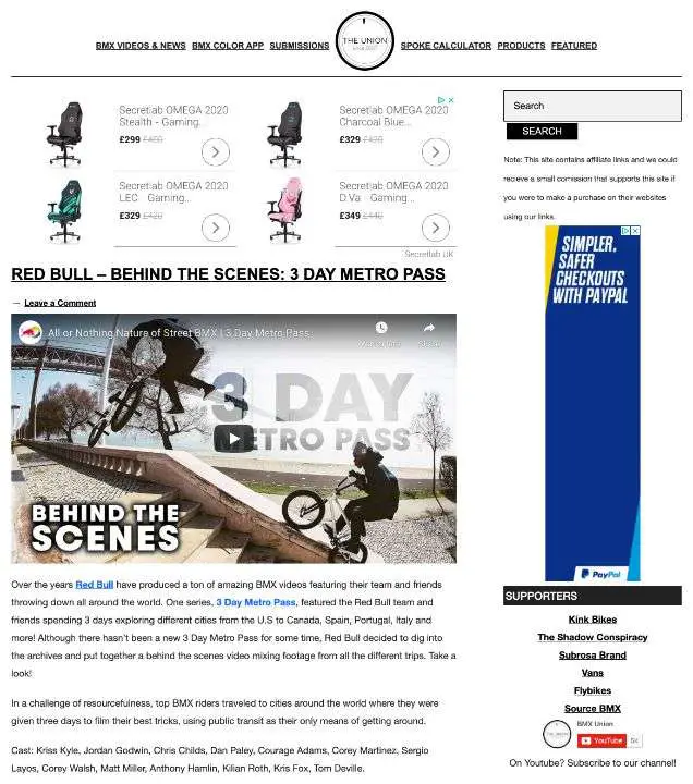BMX Union new homepage